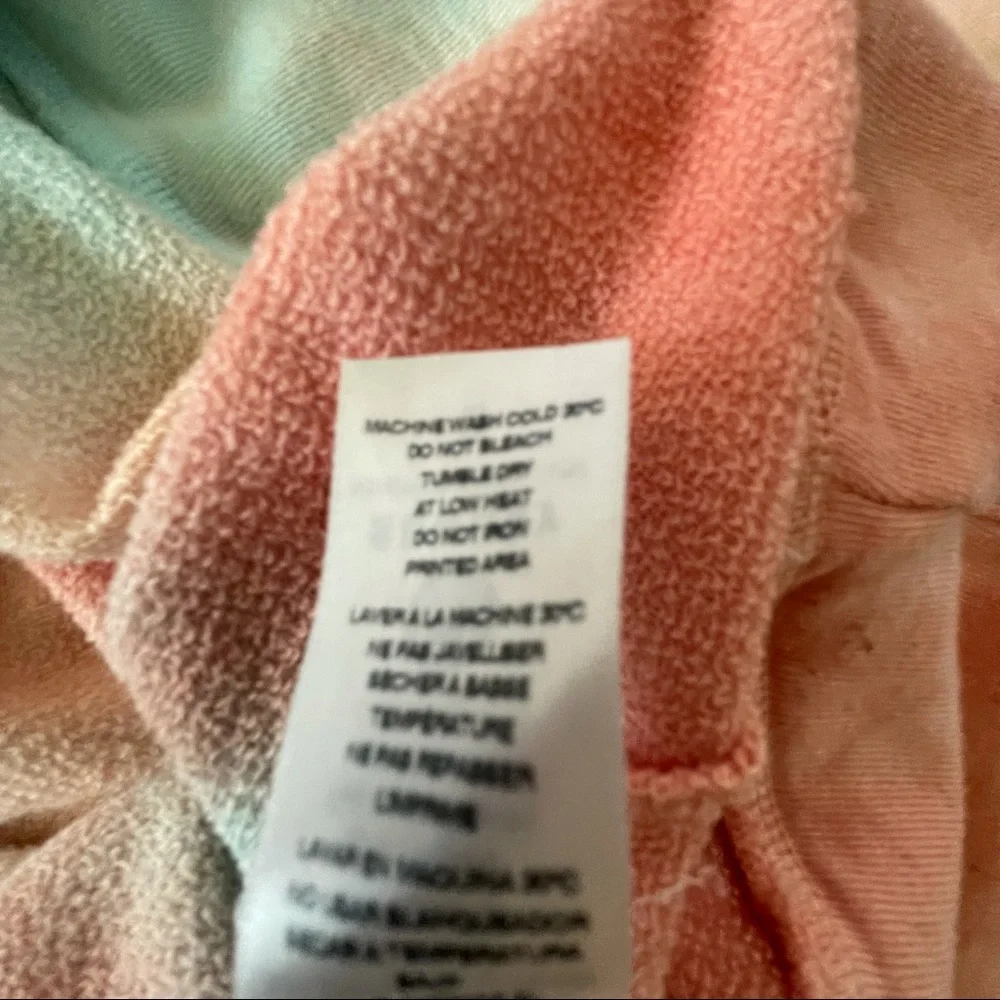 Sundry Peach and Turquoise Tie Dye Sweatshirt - Picture 6 of 7